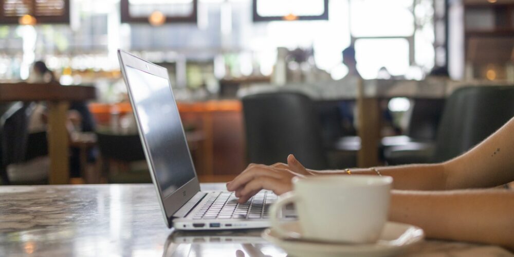 a person using a laptop